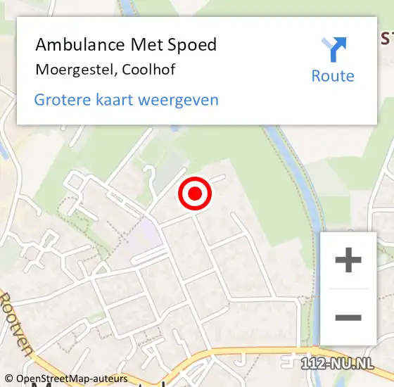 Locatie op kaart van de 112 melding: Ambulance Met Spoed Naar Moergestel, Coolhof op 24 februari 2015 12:52