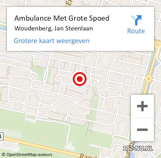 Locatie op kaart van de 112 melding: Ambulance Met Grote Spoed Naar Woudenberg, Jan Steenlaan op 24 februari 2015 13:50