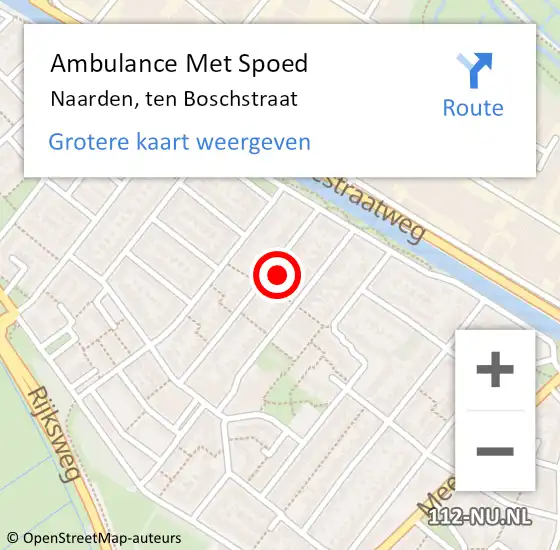 Locatie op kaart van de 112 melding: Ambulance Met Spoed Naar Naarden, ten Boschstraat op 24 februari 2015 14:51