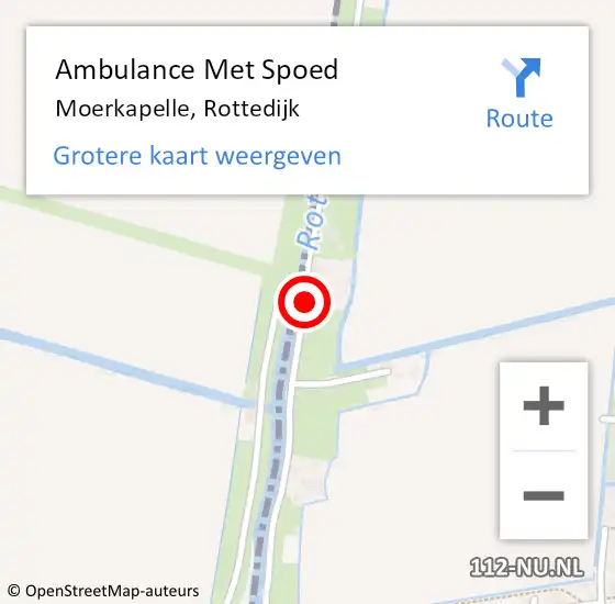 Locatie op kaart van de 112 melding: Ambulance Met Spoed Naar Moerkapelle, Rottedijk op 24 februari 2015 17:12