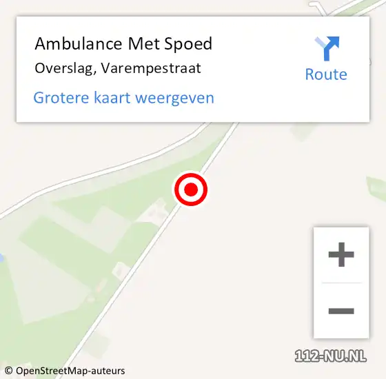 Locatie op kaart van de 112 melding: Ambulance Met Spoed Naar Overslag, Varempestraat op 24 februari 2015 19:00