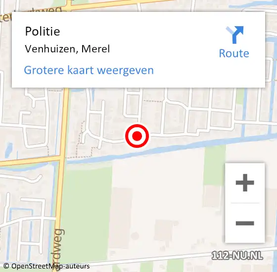 Locatie op kaart van de 112 melding: Politie Venhuizen, Merel op 24 februari 2015 20:31