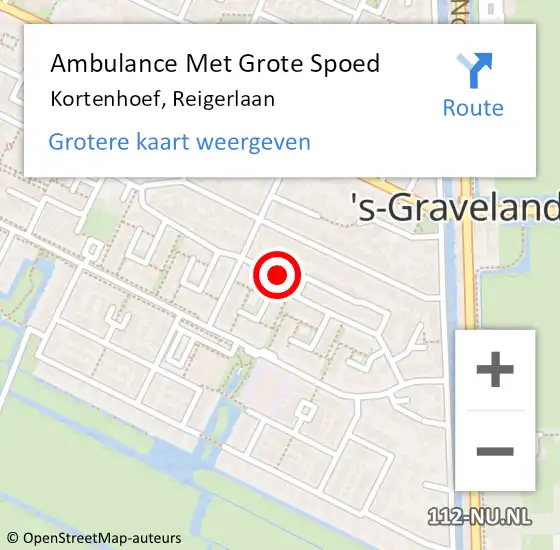 Locatie op kaart van de 112 melding: Ambulance Met Grote Spoed Naar Kortenhoef, Reigerlaan op 25 februari 2015 00:26