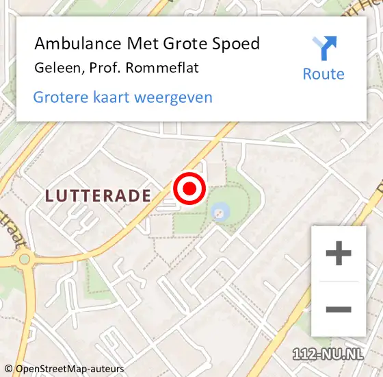 Locatie op kaart van de 112 melding: Ambulance Met Grote Spoed Naar Geleen, Prof. Rommeflat op 25 februari 2015 02:19