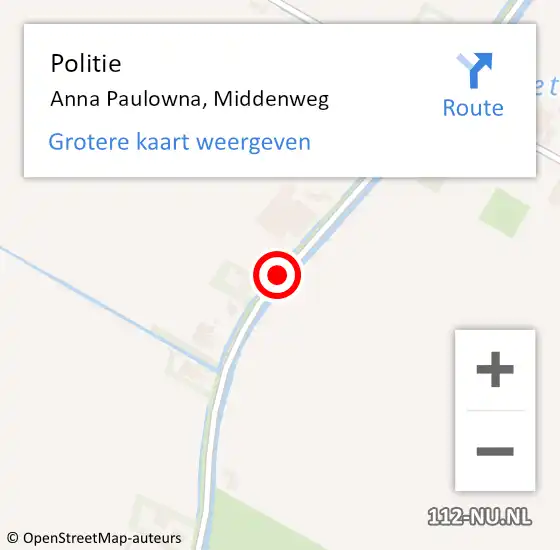 Locatie op kaart van de 112 melding: Politie Anna Paulowna, Middenweg op 25 februari 2015 07:26