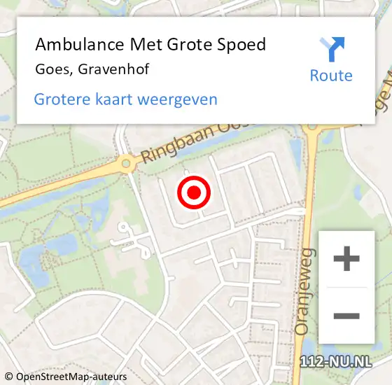 Locatie op kaart van de 112 melding: Ambulance Met Grote Spoed Naar Goes, Gravenhof op 30 oktober 2013 21:57