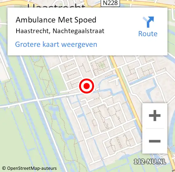 Locatie op kaart van de 112 melding: Ambulance Met Spoed Naar Haastrecht, Nachtegaalstraat op 25 februari 2015 10:07