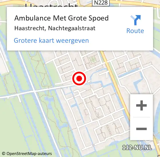 Locatie op kaart van de 112 melding: Ambulance Met Grote Spoed Naar Haastrecht, Nachtegaalstraat op 25 februari 2015 10:09