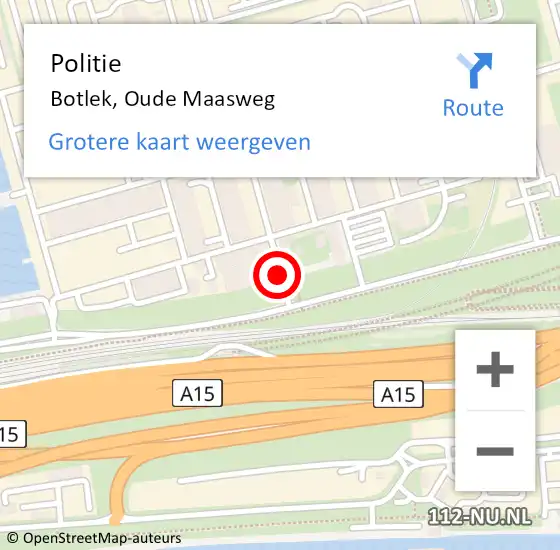 Locatie op kaart van de 112 melding: Politie Botlek, Oude Maasweg op 30 oktober 2013 22:39