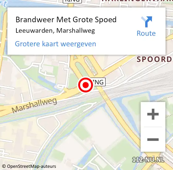 Locatie op kaart van de 112 melding: Brandweer Met Grote Spoed Naar Leeuwarden, Marshallweg op 25 februari 2015 11:32