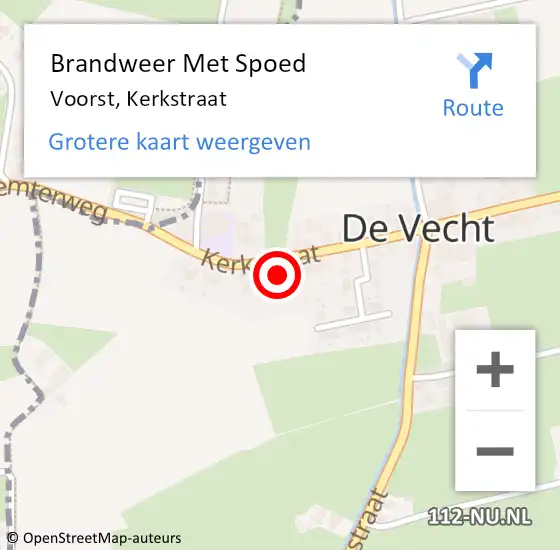 Locatie op kaart van de 112 melding: Brandweer Met Spoed Naar Voorst, Kerkstraat op 30 oktober 2013 22:42