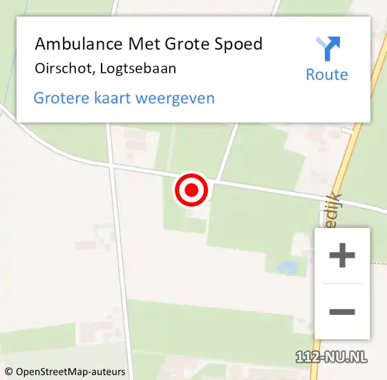 Locatie op kaart van de 112 melding: Ambulance Met Grote Spoed Naar Oirschot, Logtsebaan op 25 februari 2015 12:37