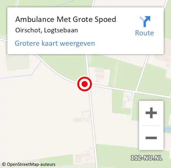 Locatie op kaart van de 112 melding: Ambulance Met Grote Spoed Naar Oirschot, Logtsebaan op 25 februari 2015 12:39