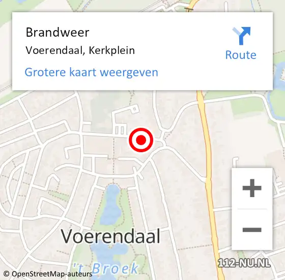 Locatie op kaart van de 112 melding: Brandweer Voerendaal, Kerkplein op 25 februari 2015 12:51