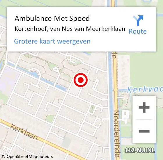 Locatie op kaart van de 112 melding: Ambulance Met Spoed Naar Kortenhoef, van Nes van Meerkerklaan op 25 februari 2015 12:57