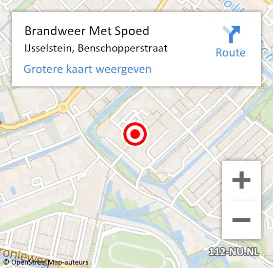 Locatie op kaart van de 112 melding: Brandweer Met Spoed Naar IJsselstein, Benschopperstraat op 25 februari 2015 13:41