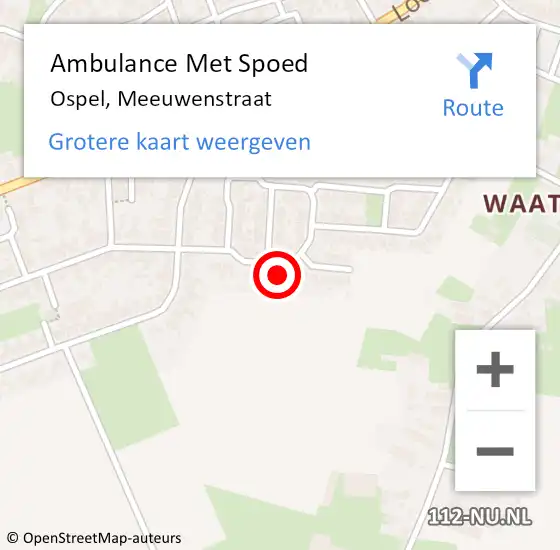 Locatie op kaart van de 112 melding: Ambulance Met Spoed Naar Ospel, Meeuwenstraat op 25 februari 2015 14:17