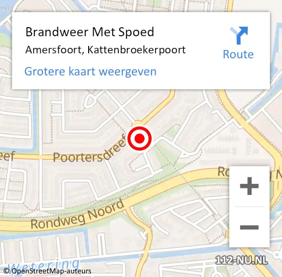 Locatie op kaart van de 112 melding: Brandweer Met Spoed Naar Amersfoort, Kattenbroekerpoort op 25 februari 2015 14:48