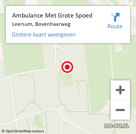 Locatie op kaart van de 112 melding: Ambulance Met Grote Spoed Naar Leersum, Bovenhaarweg op 25 februari 2015 14:55