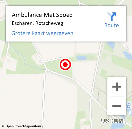 Locatie op kaart van de 112 melding: Ambulance Met Spoed Naar Escharen, Rotscheweg op 25 februari 2015 16:00