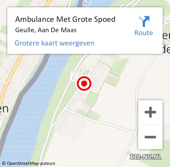 Locatie op kaart van de 112 melding: Ambulance Met Grote Spoed Naar Geulle, Aan De Maas op 30 oktober 2013 23:50