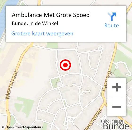 Locatie op kaart van de 112 melding: Ambulance Met Grote Spoed Naar Bunde, In de Winkel op 30 oktober 2013 23:53