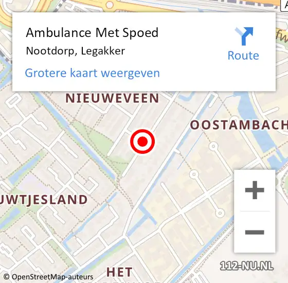 Locatie op kaart van de 112 melding: Ambulance Met Spoed Naar Nootdorp, Legakker op 25 februari 2015 17:54