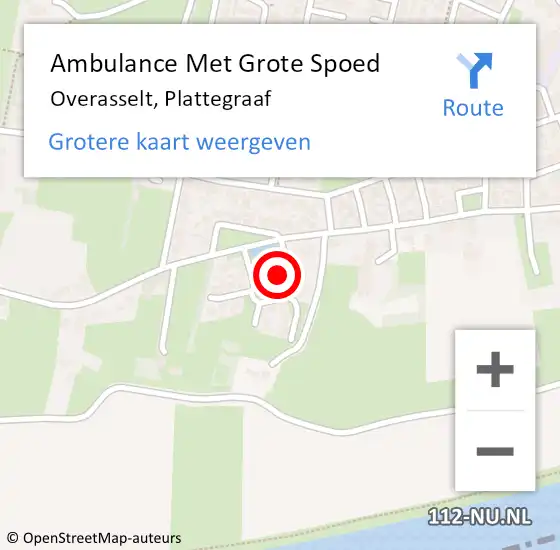 Locatie op kaart van de 112 melding: Ambulance Met Grote Spoed Naar Overasselt, Plattegraaf op 25 februari 2015 18:24