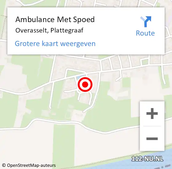 Locatie op kaart van de 112 melding: Ambulance Met Spoed Naar Overasselt, Plattegraaf op 25 februari 2015 18:51