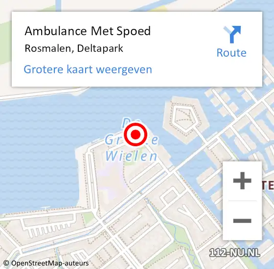 Locatie op kaart van de 112 melding: Ambulance Met Spoed Naar Rosmalen, Deltapark op 25 februari 2015 21:11