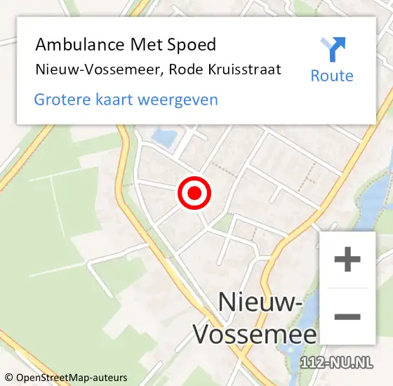 Locatie op kaart van de 112 melding: Ambulance Met Spoed Naar Nieuw-Vossemeer, Rode Kruisstraat op 25 februari 2015 23:32