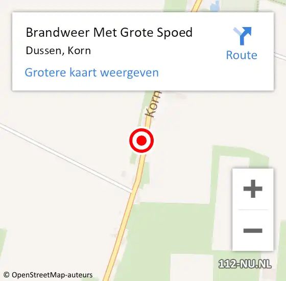 Locatie op kaart van de 112 melding: Brandweer Met Grote Spoed Naar Dussen, Korn op 26 februari 2015 02:04