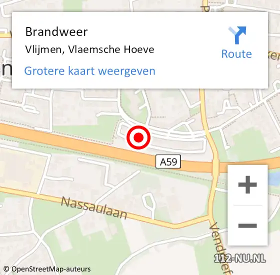 Locatie op kaart van de 112 melding: Brandweer Vlijmen, Vlaemsche Hoeve op 26 februari 2015 04:33