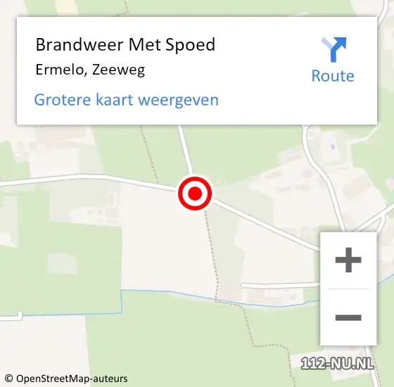 Locatie op kaart van de 112 melding: Brandweer Met Spoed Naar Ermelo, Zeeweg op 26 februari 2015 06:21