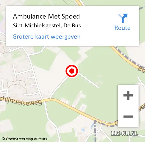 Locatie op kaart van de 112 melding: Ambulance Met Spoed Naar Sint-Michielsgestel, De Bus op 26 februari 2015 07:43