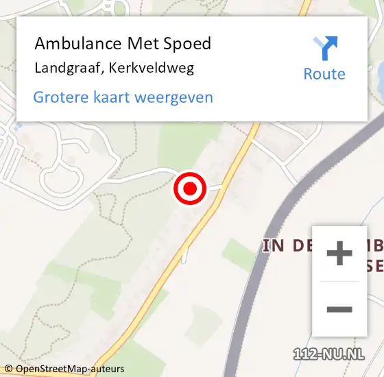 Locatie op kaart van de 112 melding: Ambulance Met Spoed Naar Landgraaf, Kerkveldweg op 26 februari 2015 10:11