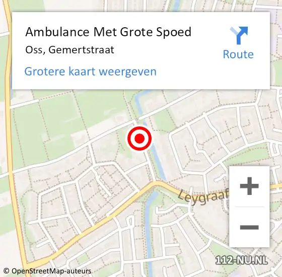 Locatie op kaart van de 112 melding: Ambulance Met Grote Spoed Naar Oss, Gemertstraat op 31 oktober 2013 03:14