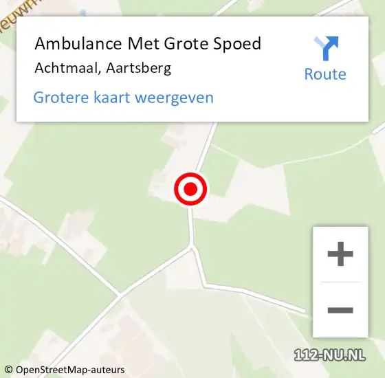 Locatie op kaart van de 112 melding: Ambulance Met Grote Spoed Naar Achtmaal, Aartsberg op 26 februari 2015 11:39