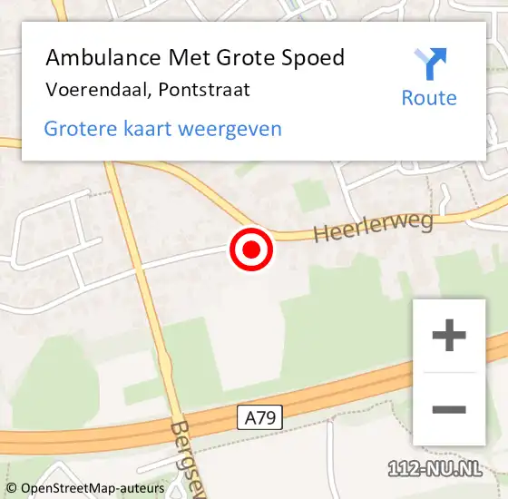 Locatie op kaart van de 112 melding: Ambulance Met Grote Spoed Naar Voerendaal, Pontstraat op 26 februari 2015 11:59