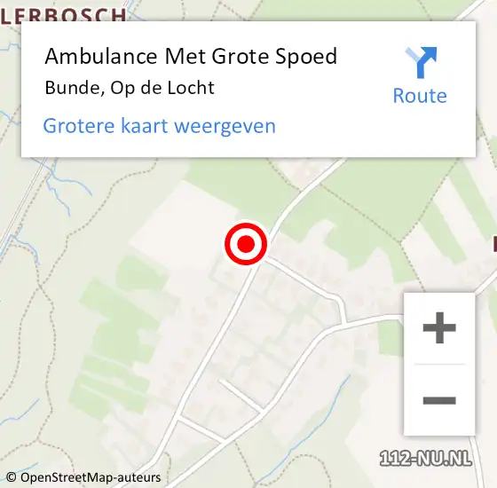 Locatie op kaart van de 112 melding: Ambulance Met Grote Spoed Naar Bunde, Op de Locht op 31 oktober 2013 03:54