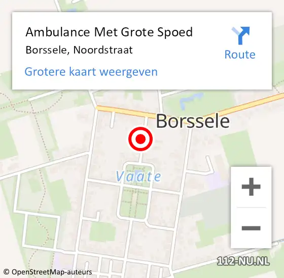 Locatie op kaart van de 112 melding: Ambulance Met Grote Spoed Naar Borssele, Noordstraat op 26 februari 2015 12:26