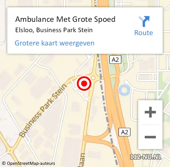 Locatie op kaart van de 112 melding: Ambulance Met Grote Spoed Naar Elsloo, Business Park Stein op 26 februari 2015 13:00