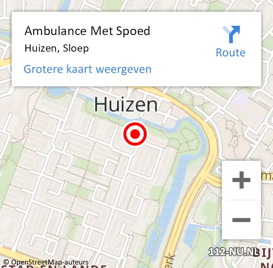 Locatie op kaart van de 112 melding: Ambulance Met Spoed Naar Huizen, Sloep op 26 februari 2015 15:45