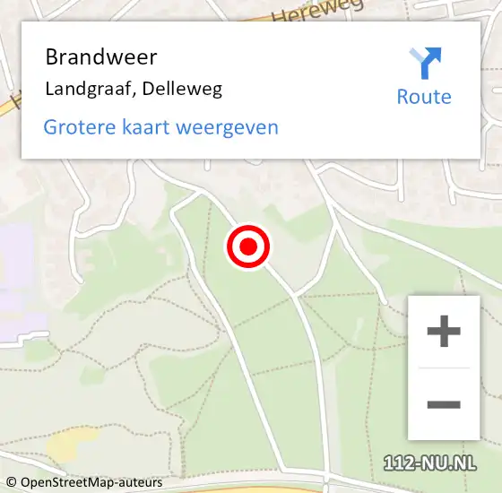 Locatie op kaart van de 112 melding: Brandweer Landgraaf, Delleweg op 26 februari 2015 15:57