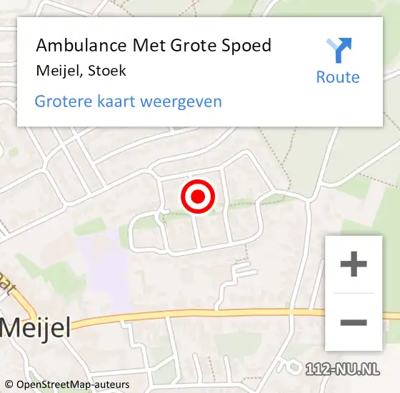 Locatie op kaart van de 112 melding: Ambulance Met Grote Spoed Naar Meijel, Stoek op 26 februari 2015 21:20