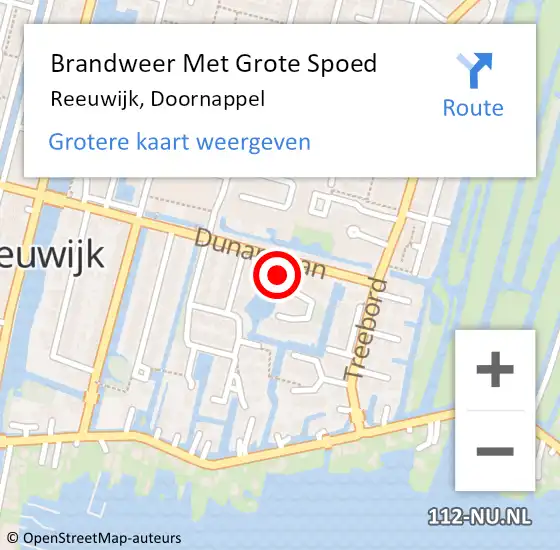 Locatie op kaart van de 112 melding: Brandweer Met Grote Spoed Naar Reeuwijk, Doornappel op 26 februari 2015 21:54