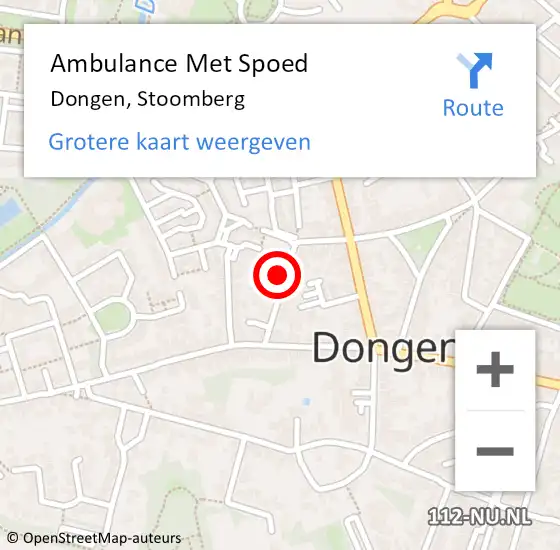 Locatie op kaart van de 112 melding: Ambulance Met Spoed Naar Dongen, Stoomberg op 27 februari 2015 05:54