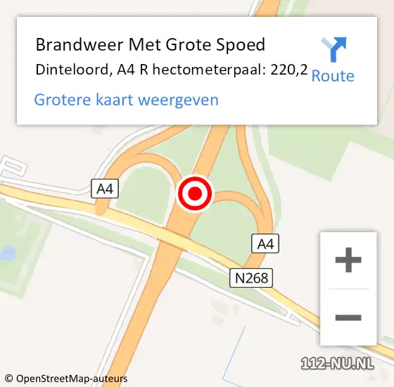 Locatie op kaart van de 112 melding: Brandweer Met Grote Spoed Naar Dinteloord, A4 L hectometerpaal: 224,9 op 27 februari 2015 08:41