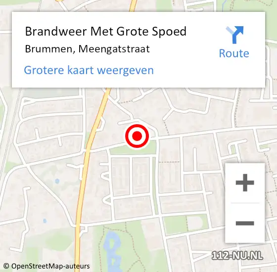 Locatie op kaart van de 112 melding: Brandweer Met Grote Spoed Naar Brummen, Meengatstraat op 27 februari 2015 08:41