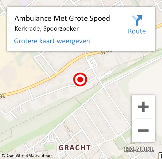 Locatie op kaart van de 112 melding: Ambulance Met Grote Spoed Naar Kerkrade, Spoorzoeker op 27 februari 2015 09:07